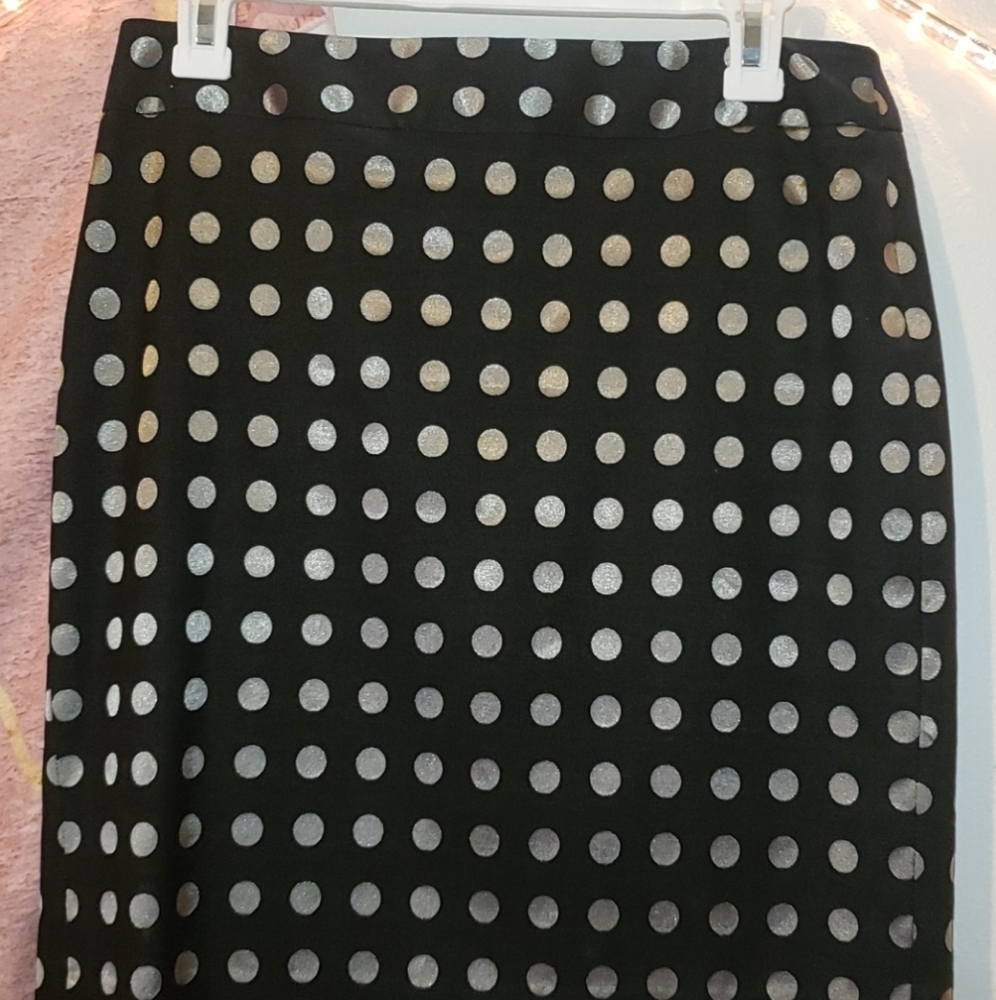 Black and Silver Polka Dot Skirt